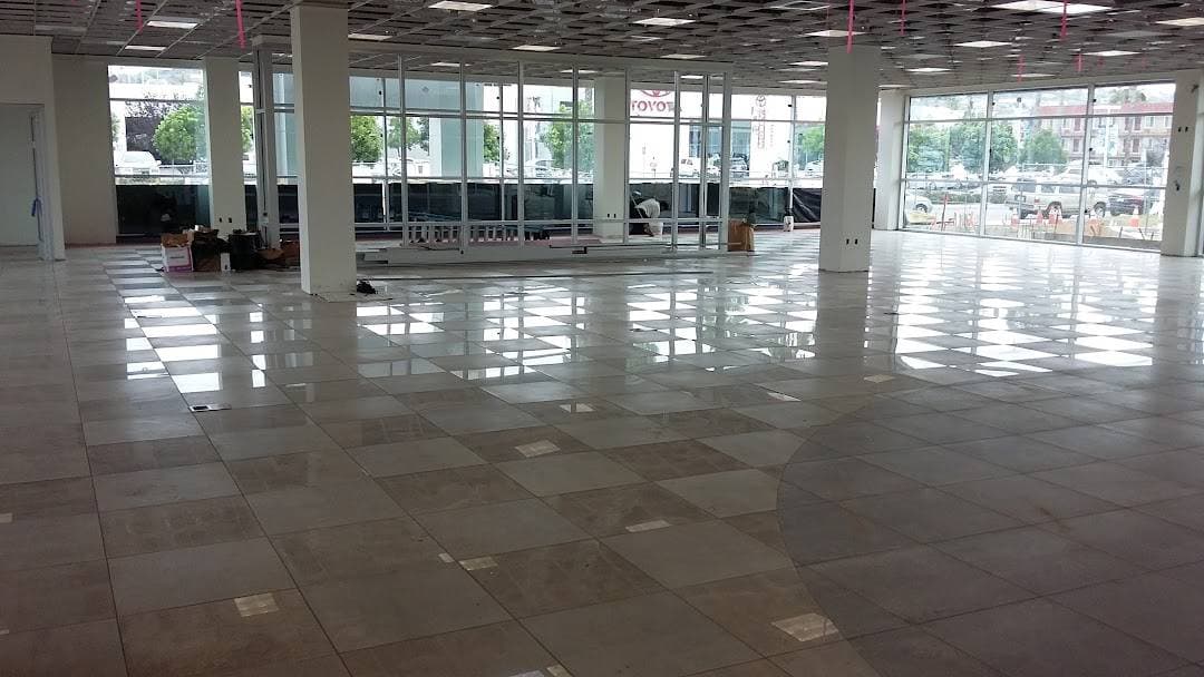 Installing custom flooring for a commercial building